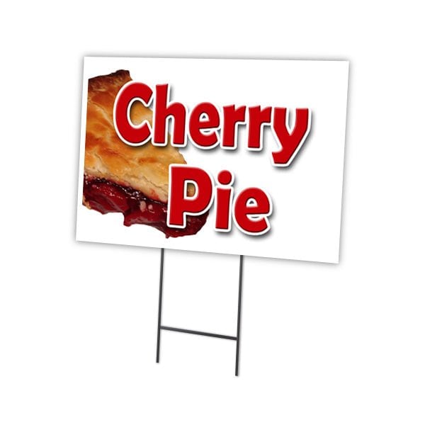 Cherry Pie Yard Sign & Stake outdoor plastic coroplast window, C-1824-DS-Cherry Pie